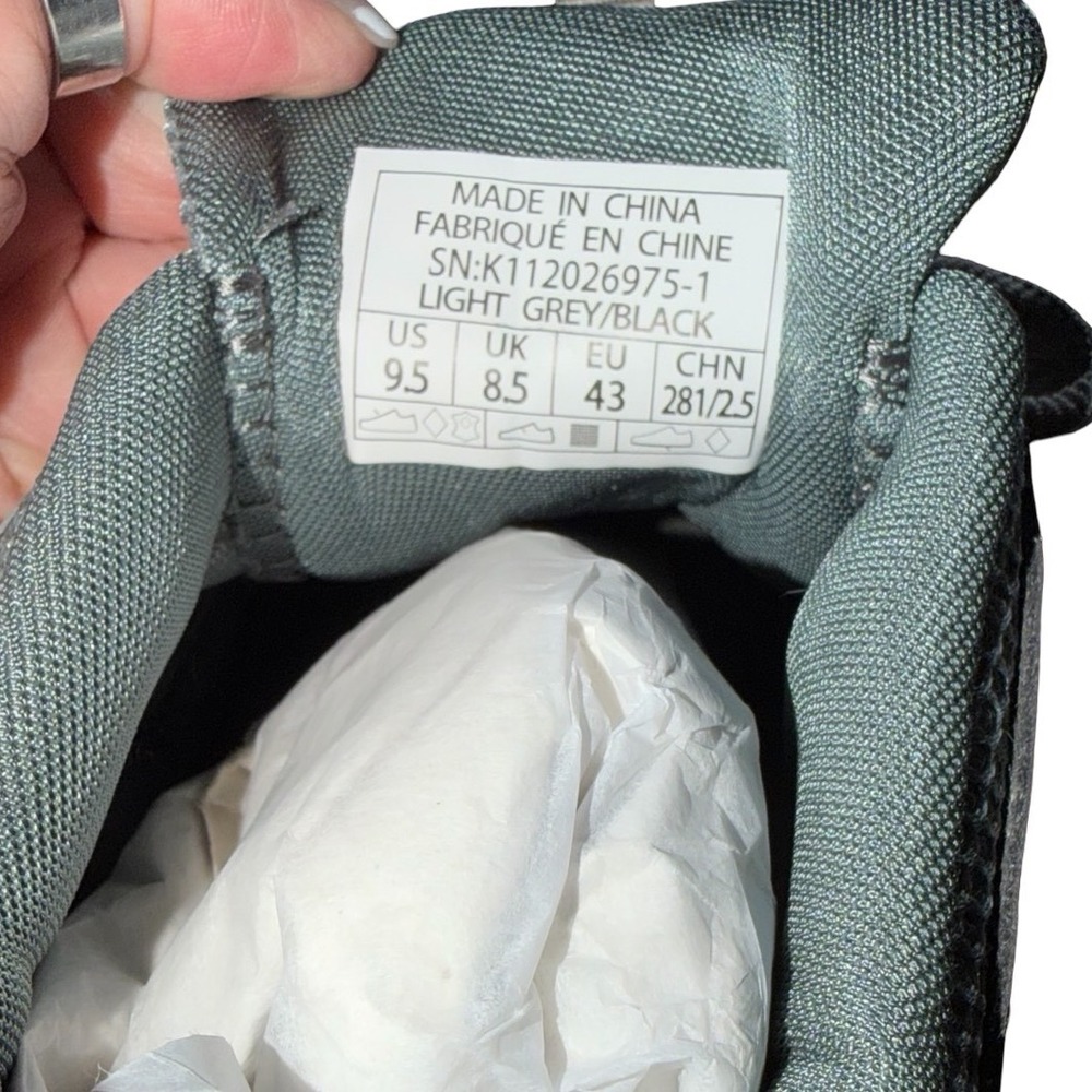 Mens Hiking Shoes Light Gray Black Mesh Leather Trail Sneaker Sz 9.5 - Picture 3 of 16